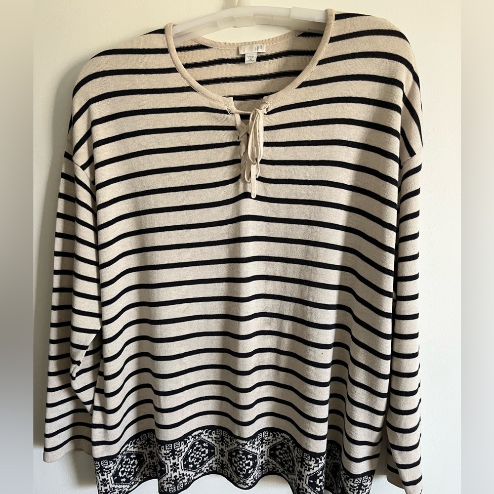 J Crew stripe cotton sweater